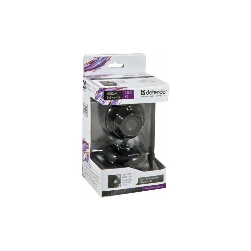 Defender C-2525HD internetinė kamera 2 MP 1600 x 1200 pikseliai USB 2.0 Juoda – 2