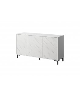 Cama MARMO 3D komoda 150x45x80,5 cm balta matinė/margolo balta