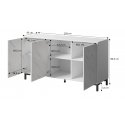 Cama MARMO 3D komoda 150x45x80,5 cm balta matinė/margolo balta Cama MARMO 3D komoda 150x45x80,5 cm balta matinė/margolo balta