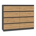 Topeshop M8 120 ANT/ART KPL riidekapp ja sahtlitega kummut Topeshop M8 120 ANT/ART KPL riidekapp ja sahtlitega kummut