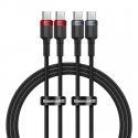 Cable Baseus Cafule USB-C to USB-C 100W, 1m, 2psc (Red Black, Gray Black)