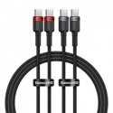 Cable Baseus Cafule USB-C to USB-C 100W, 1m, 2psc (Red Black, Gray Black)
