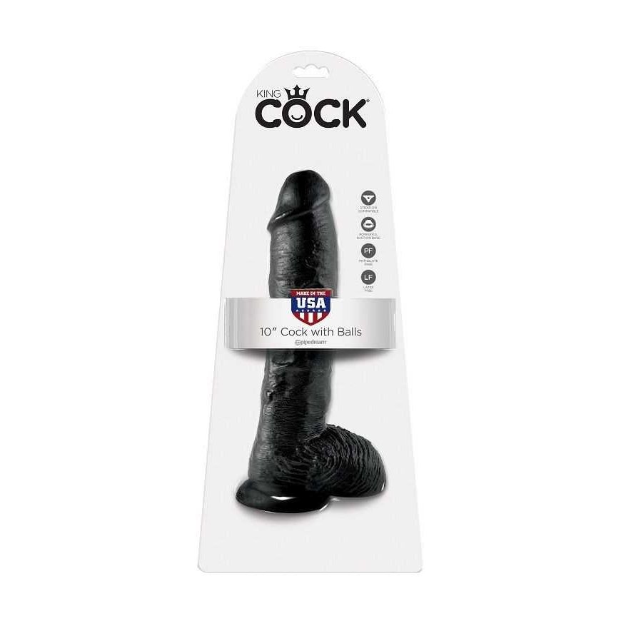 Pipedreams KING COCK 10" COCK Black WITH BALLS 25.4 cm