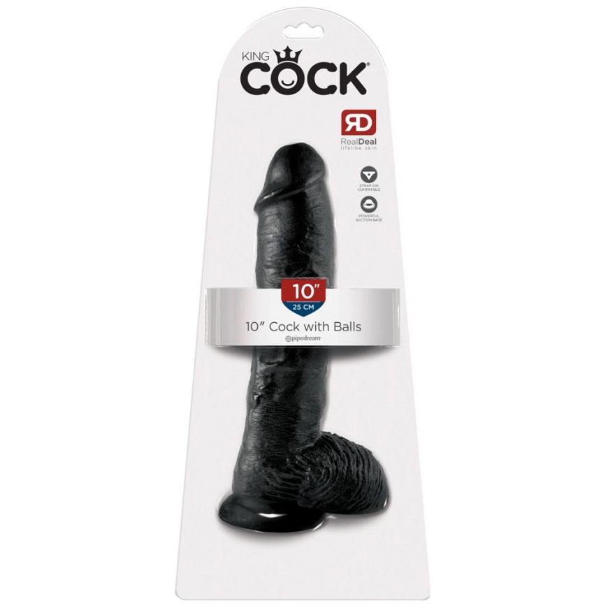 Pipedreams KING COCK 10" COCK Black WITH BALLS 25.4 cm – 2