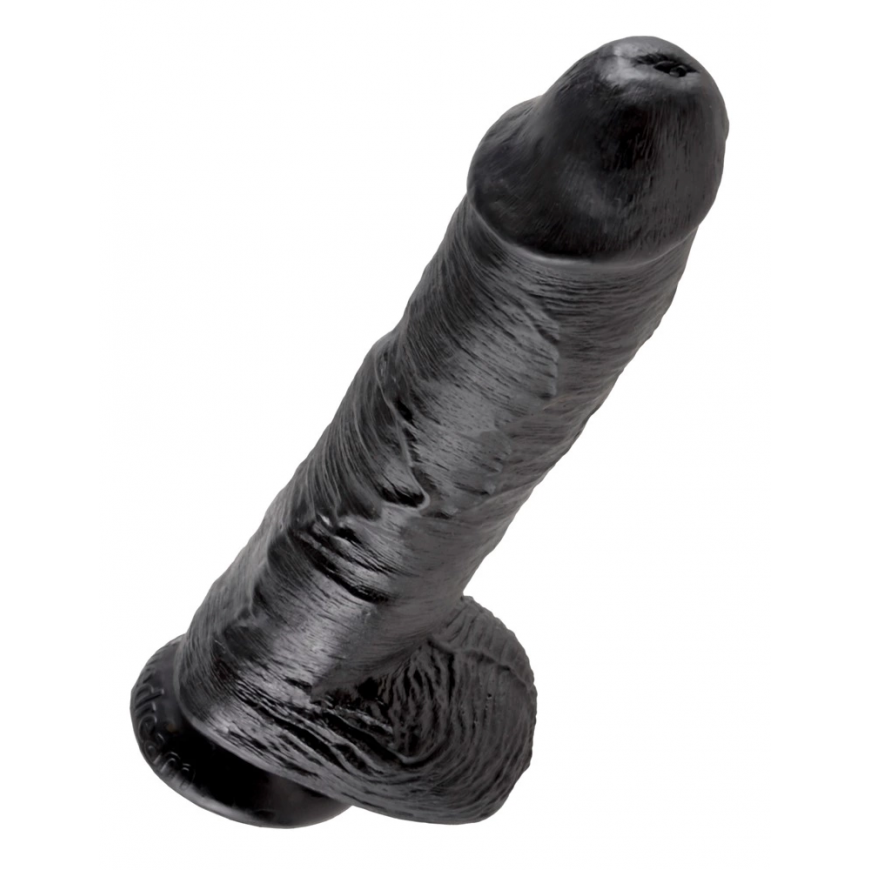 Pipedreams KING COCK 10" GAIDAS Juodas SU KAMULIAIS 25,4 cm – 5
