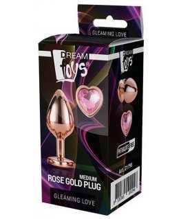 Anal plug Dream Toys Gleaming Love Plug Rose Gold Medium