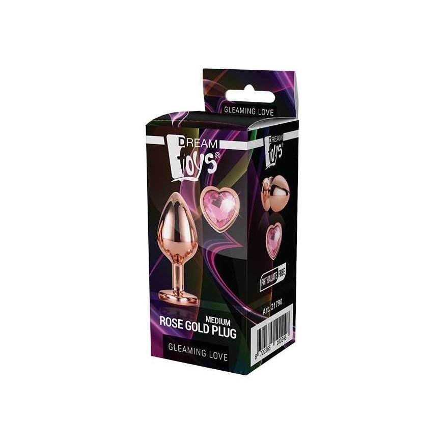 Analinis kištukas Dream Toys Gleaming Love Plug Rose Gold Medium