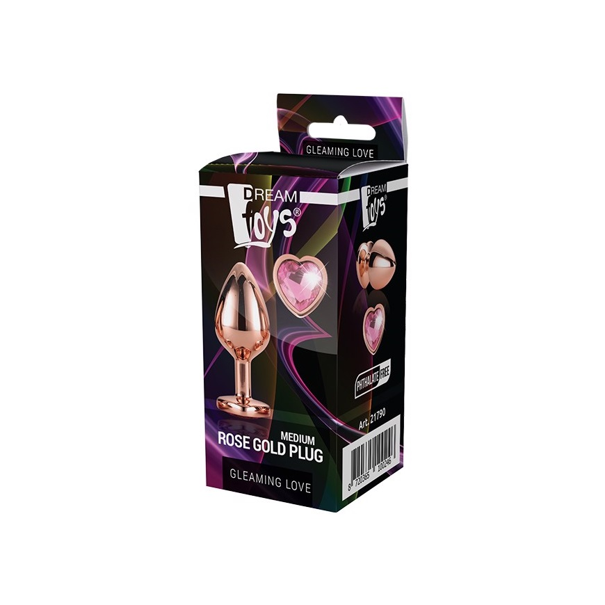 Analinis kištukas Dream Toys Gleaming Love Plug Rose Gold Medium – 2