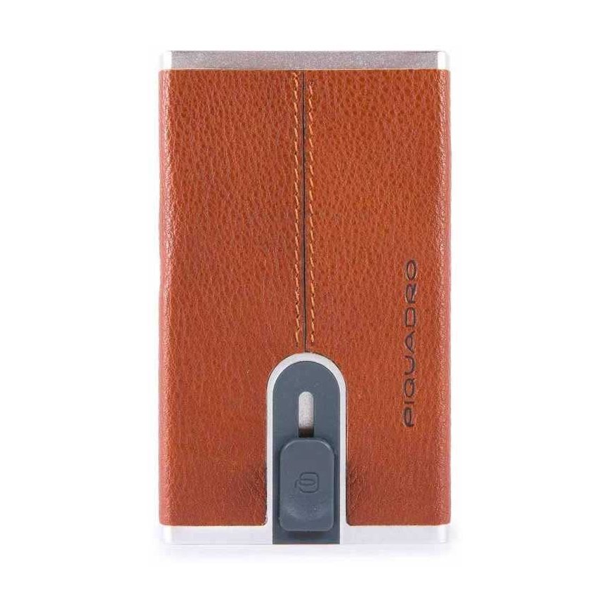 Piquadro, Piquadro, Leather, Card Holder, Square Sliding System, Arancio, Unisex