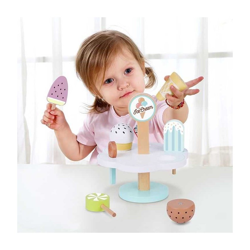 Tooky Toys TOOKY TOY Wooden Magnetic Ice Cream on a Stand – 4