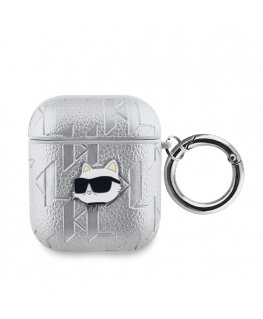 Karl Lagerfeld PU Embossed Choupette Head Case for AirPods 1|2 S