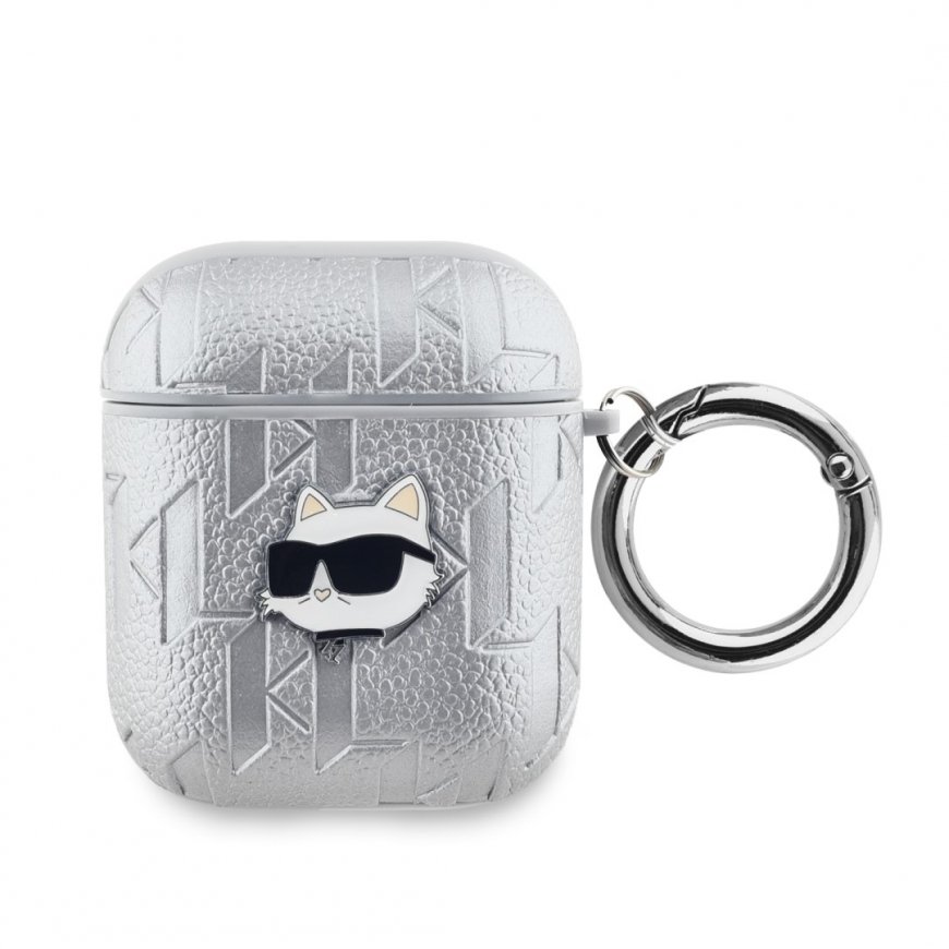 Karl Lagerfeld PU Embossed Choupette Head Case for AirPods 1|2 S