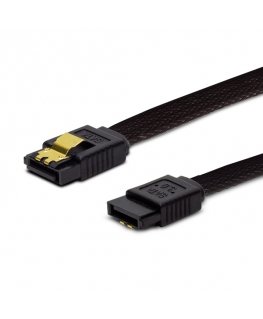 Savio GAK-06 Kabel SATA III 50cm, oplot czarny, prosty, zote zatrzaski кабель SATA 0,5 m Черный