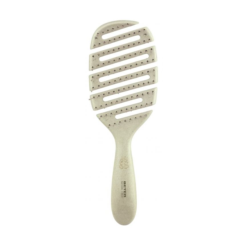 Beter Natural Fiber Flexible Vent Aikuinen Leveä hiusharja Beige 1 kpl
