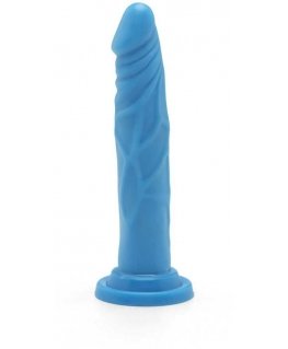 TOYJOY Mėlyna silikoninė dildė su siurbtuku 19 cm
