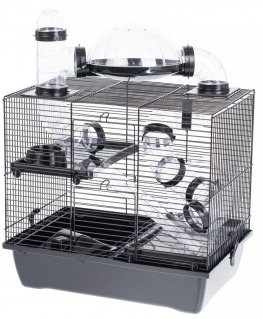 INTER-ZOO Rocky + Terrace black - cage for a hamster