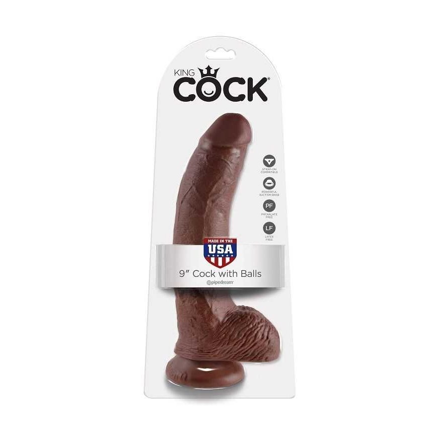 Pipedreams KING COCK 9" COCK RUDA SU KAMULIAIS 22,9 CM