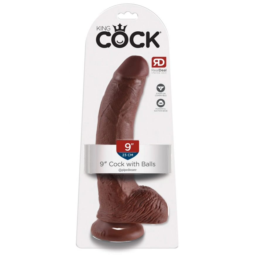 Pipedreams KING COCK 9" COCK BROWN WITH BALLS 22.9 CM – 2