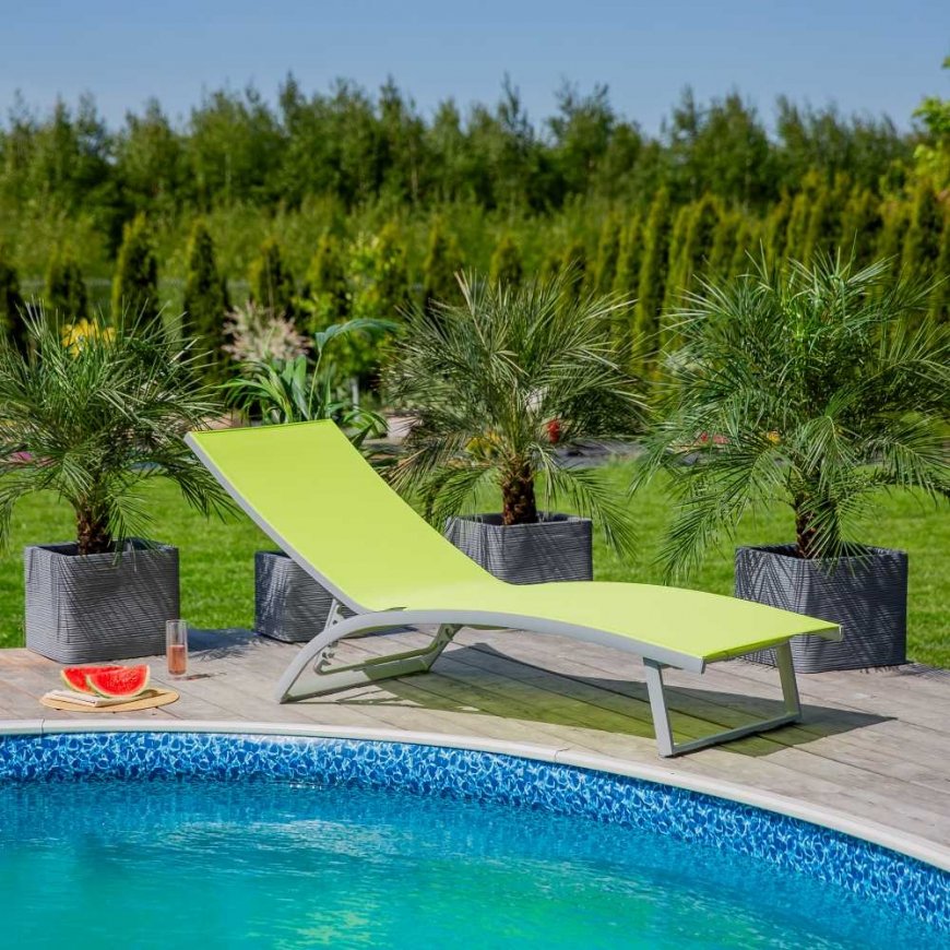 Summer 5-position beach bed, lime PATIO – 2