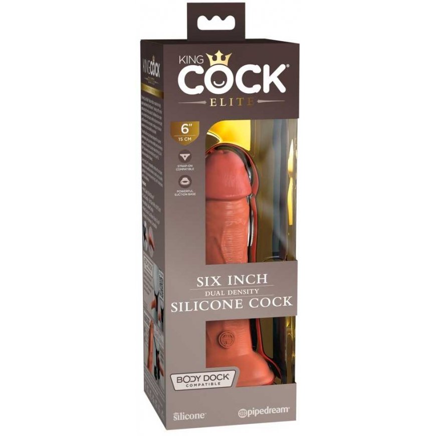 Pipedreams KING COCK ELITE - REALISTIC SILICONE DILDO 15.2 CM CARAMEL
