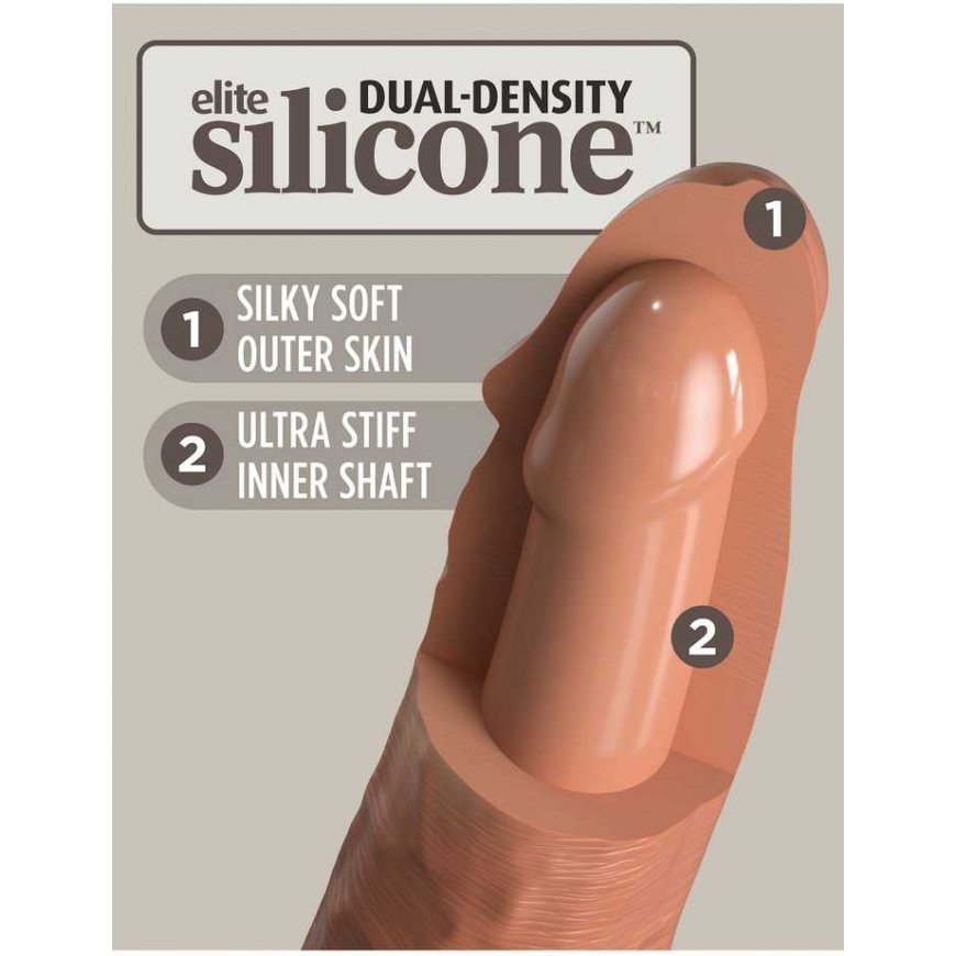 Pipedreams KING COCK ELITE - REALISTINĖ SILICONE DILDO 15,2 CM CARAMEL – 3