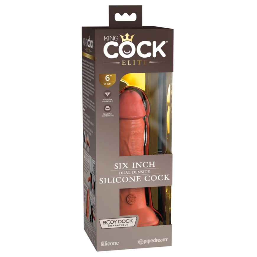 Pipedreams KING COCK ELITE - REALISTINĖ SILICONE DILDO 15,2 CM CARAMEL – 4