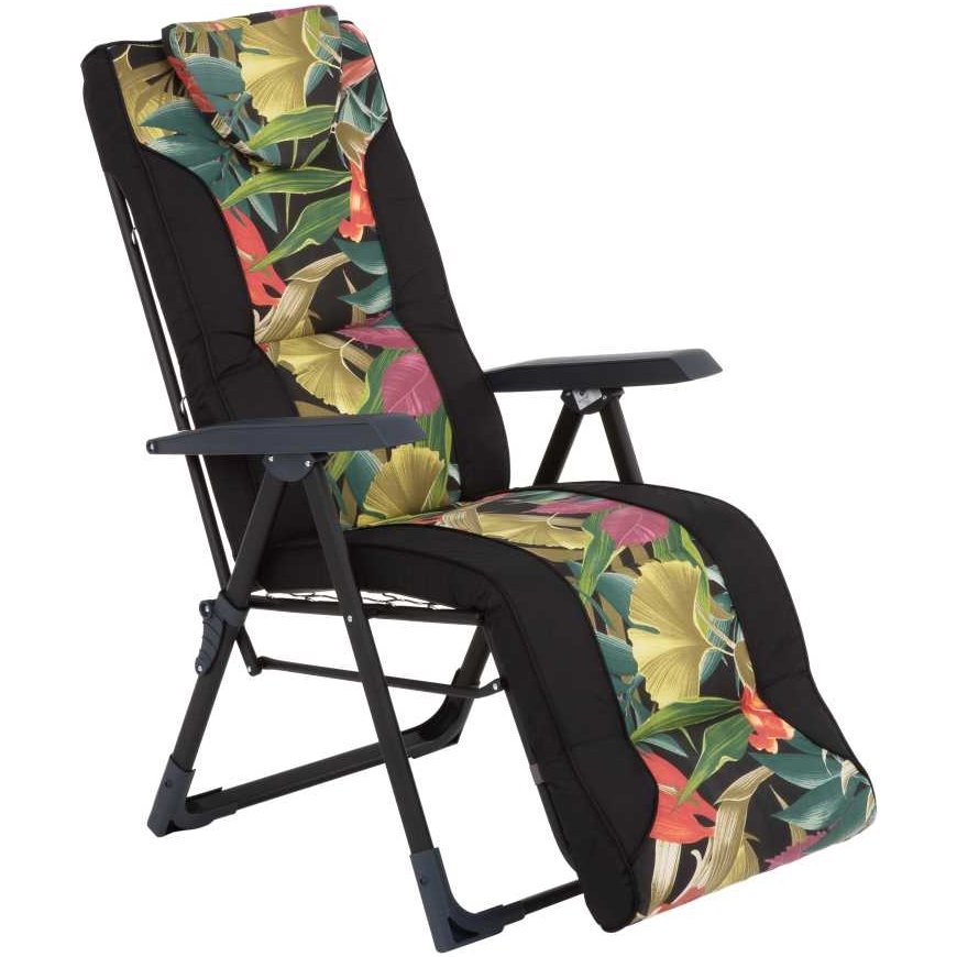 Fotel sodo su podnóżkiem Mijas Plus Juodas Edition D002-07PB / G052-23IB PATIO