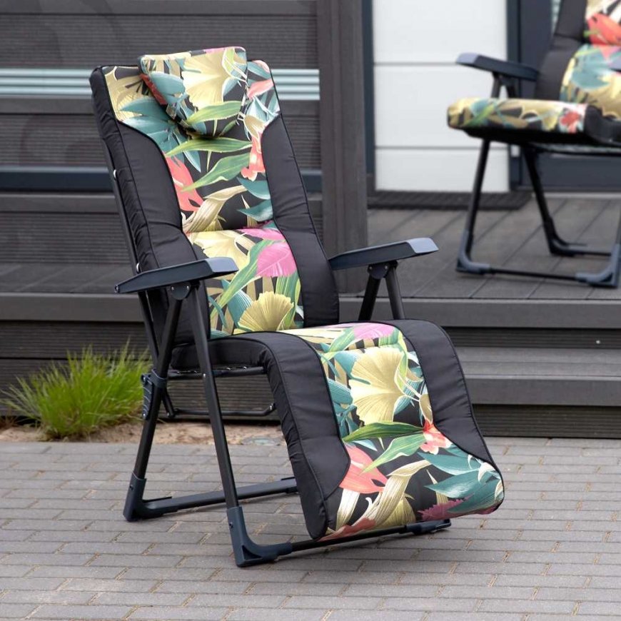 Fotel sodo su podnóżkiem Mijas Plus Juodas Edition D002-07PB / G052-23IB PATIO – 2
