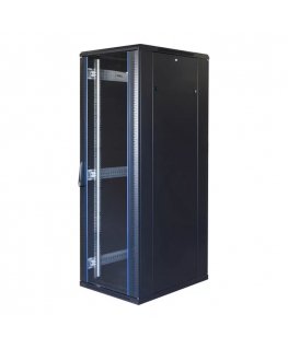 19" Komutacineė spinta TOTEN, System G, 37U, 600x800, stiklinės durys, galinės perforuotos durys, iki 800kg, juoda / G6.6837.980