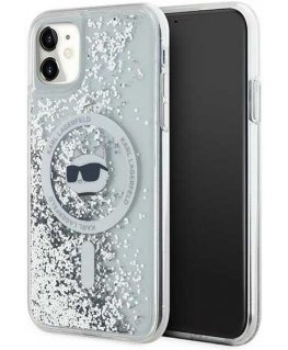 Case Karl Lagerfeld KLHMN61LGCHSGH iPhone 11 / Xr 6.1" hardcase transparent Liquid Glitter Choupette Head Magsafe