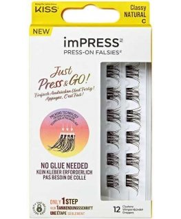 KISS Press-On Falsies Eyelash Clusters Minipack, Natural, Classy