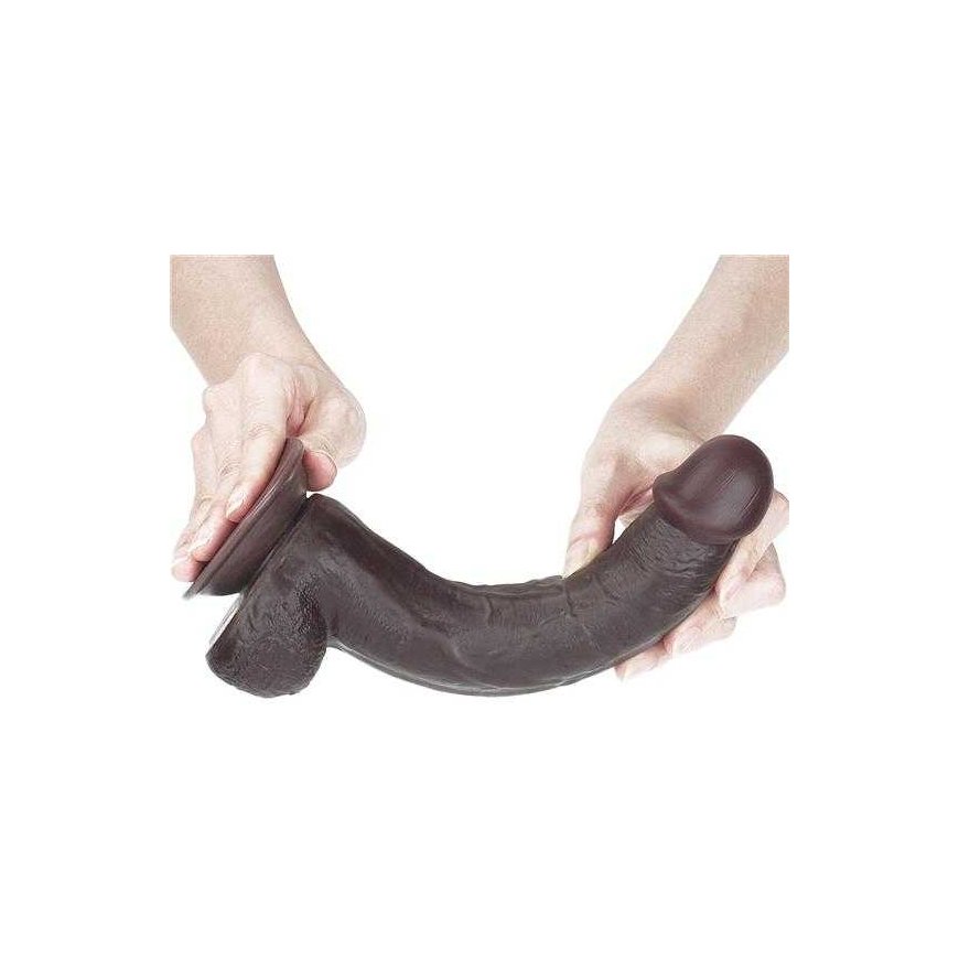 LOVETOY 9.5'' Sliding-Skin Dildo Coffee – 3