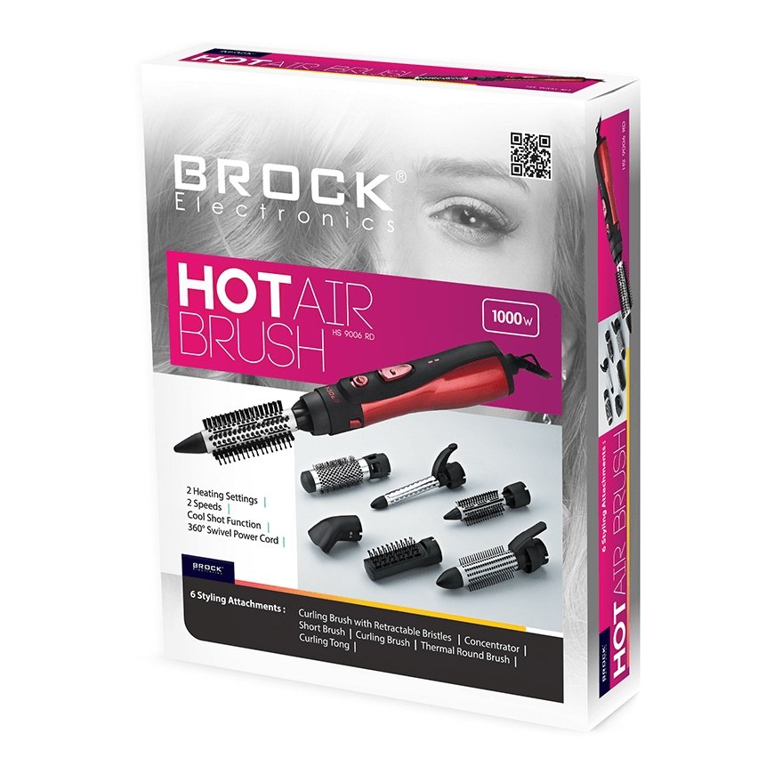 Brock Electronics HS 9006 RD hair styling tool Hair styling kit Warm Black, Red 1000 W – 2