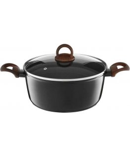 Pot with coating Qualum Basic Stone Edition Darkwood 20 cm AMBITION
