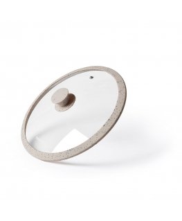 Fissman 24 cm ARCADES lid with marble rim SAND (glass)