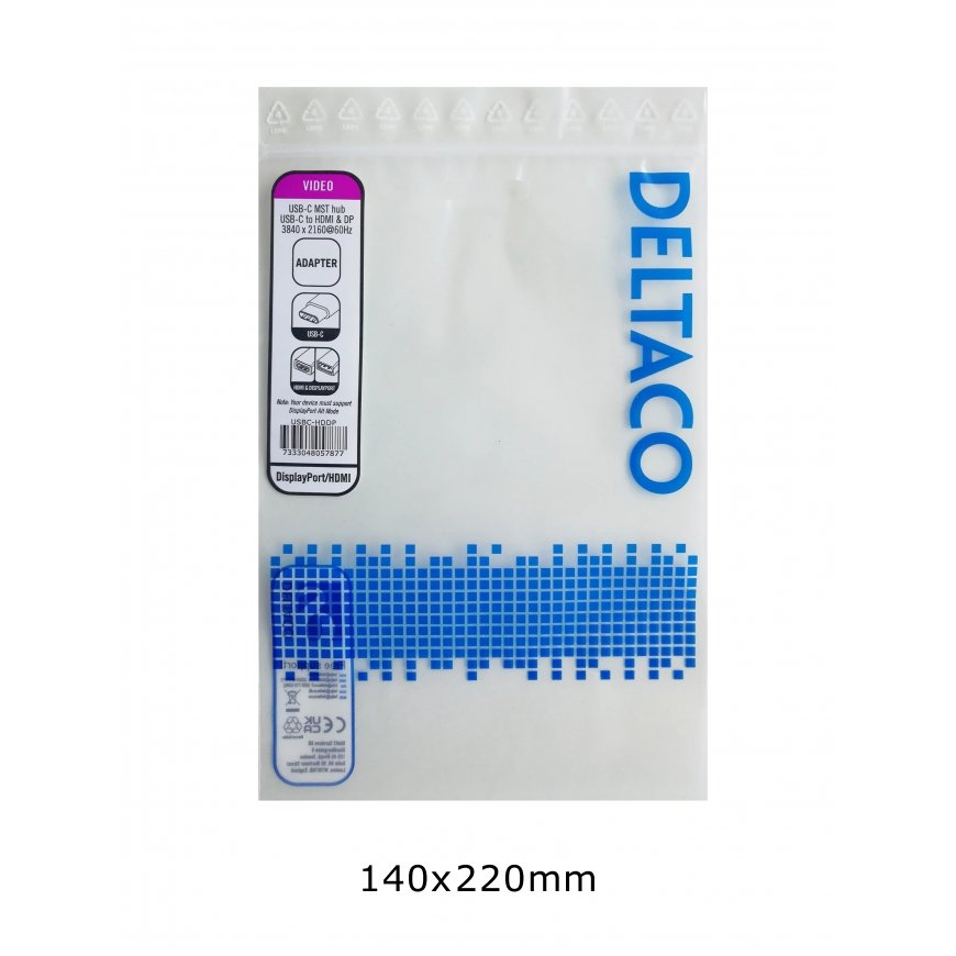 Deltaco USBC-HDDP vaizdo kabelio adapteris 0,1 m C tipo USB HDMI + DisplayPort Juoda – 2