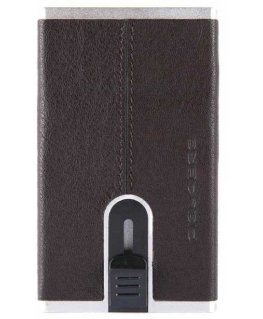 Piquadro, Juodas Square, Leather, Card Holder, Square Sliding System, PP4825B3R-TM, Brown, For Men