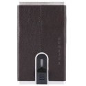 Piquadro, Juodas Square, Leather, Card Holder, Square Sliding System, PP4825B3R-TM, Brown, For Men