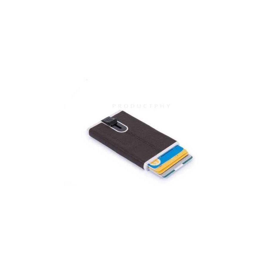 Piquadro, Black Square, Leather, Card Holder, Square Sliding System, PP4825B3R-TM, Brown, For Men – 2