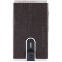 Piquadro, Juodas Square, Leather, Card Holder, Square Sliding System, PP4825B3R-TM, Brown, For Men