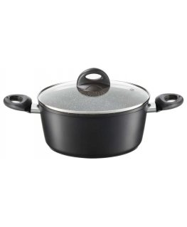 Pot with lid with coating Qualum Basic Stone Edition Arras 20 cm AMBITION