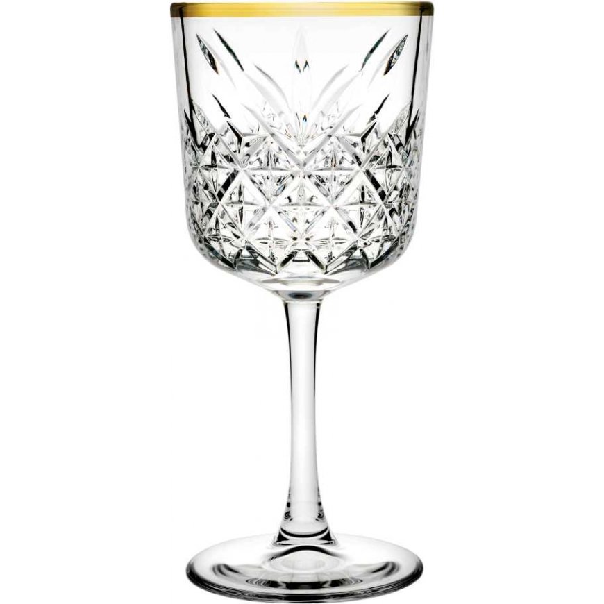 Set of 4 Timeless Gold wine glasses 330 ml PASABAHCE