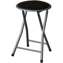 Stołek zładany metalowy 30 cm silver and black PATIO Stołek zładany metalowy 30 cm silver and black PATIO