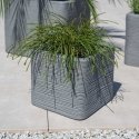 Donica ogrodowa kwadarowa 30 x 30 cm Kubus ryflowana gray PATIO