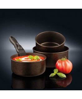 Set of pots with a removable handle Gold 3-element AMBITION