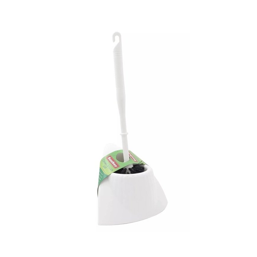 Toilet brush with corner holder