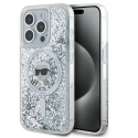 Case Karl Lagerfeld KLHMP15LLGKISGH iPhone 15 Pro 6.1" hardcase transparent Liquid Glitter Karl Head Magsafe