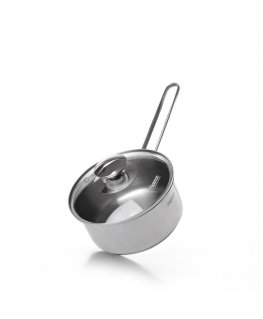 Fissman BAMBINO pot 14x6.5cm / 0.9l with glass lid (stainless steel)
