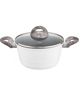 Pot with coating Qualum Basic Stone Edition Wavy 24 cm AMBITION