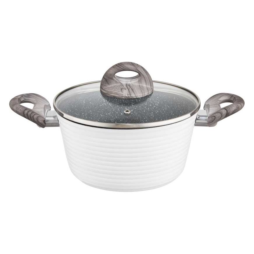 Puodas su powłoką Qualum Basic Stone Edition Wavy 24 cm AMBITION